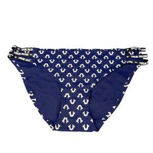 True Religion Womens Size Medium Panty Brief Strappy Sides Ultra-Soft Navy NWOT